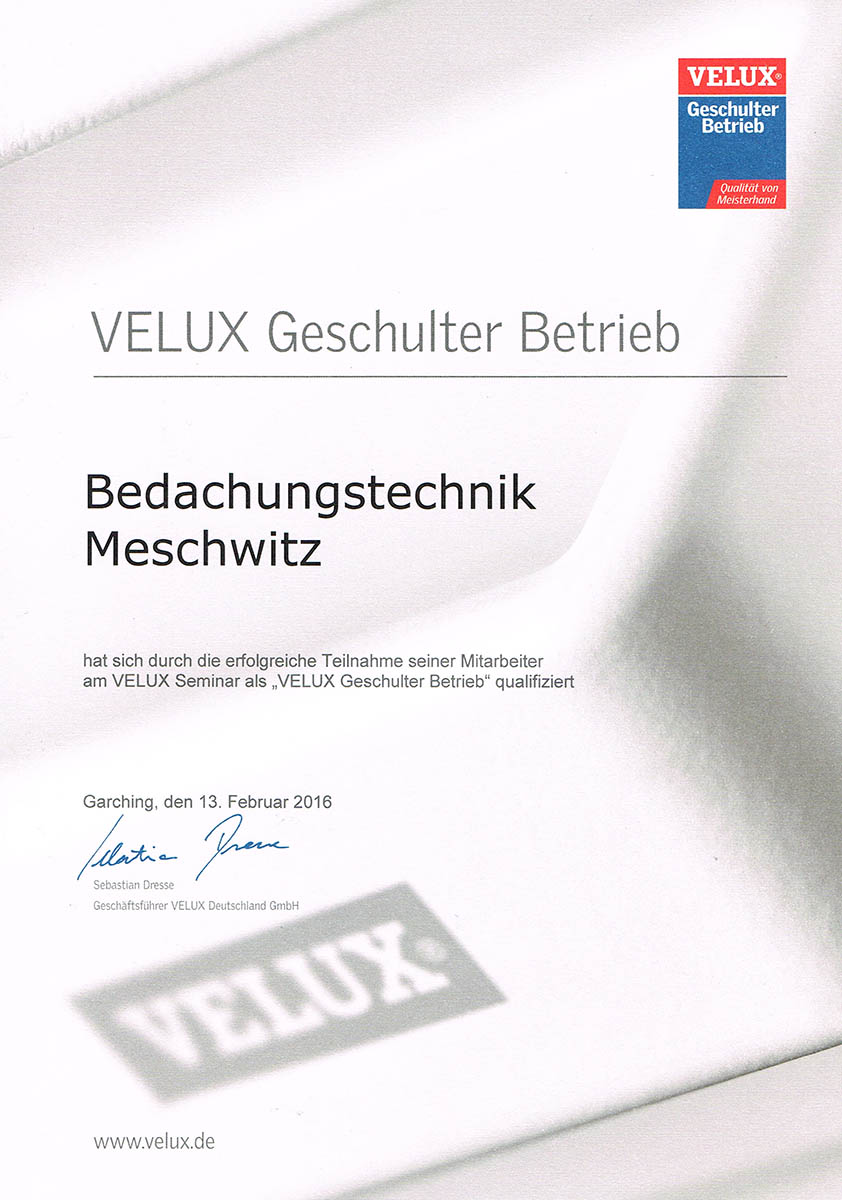 VELUX Geschulter Betrieb